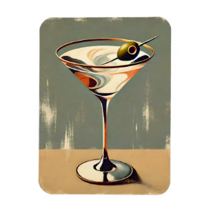 Mid Century Modern 1 Olive Martini Painting Magnet