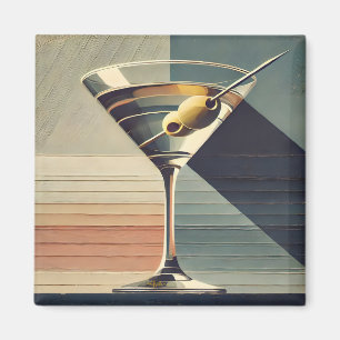 Mid Century Modern 2 Olive Martini Cocktail Hour Magnet