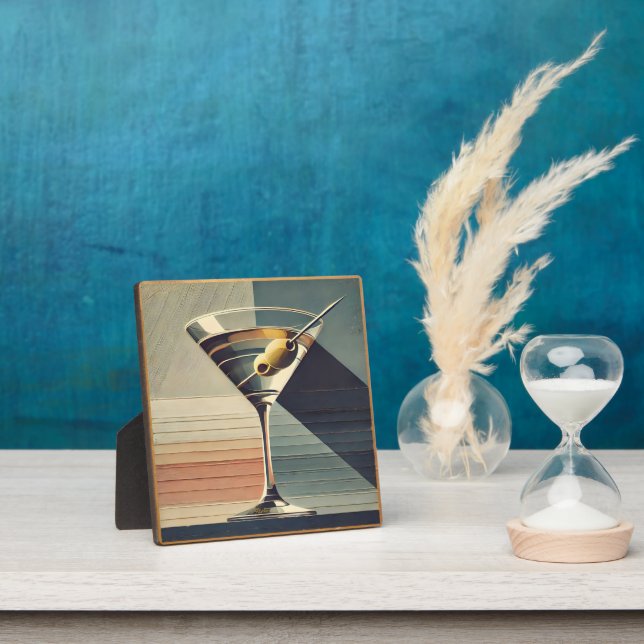 Mid Century Modern 2 Olive Martini Cocktail Hour Plaque (Insitu)