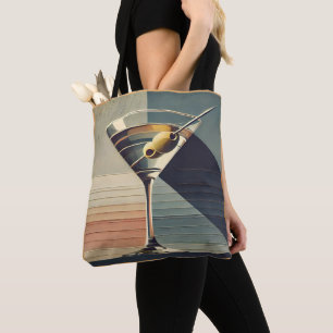 Mid Century Modern 2 Olive Martini Cocktail Hour Tote Bag