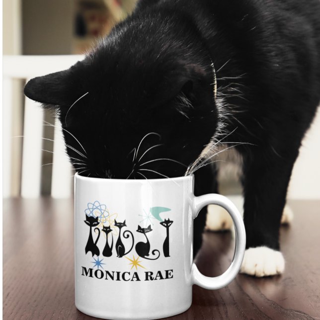Mid Century Modern 50s Black Cats   Coffee Mug (Creator Uploaded)