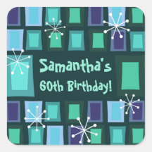 Mid Century Modern 60th Birthday Teal