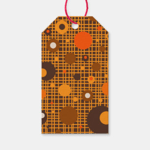 Mid Century Modern 70s Retro Brown & Orange Gift Tags
