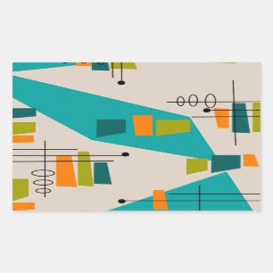 Mid-Century Modern Abstract #55 Rectangular Sticker