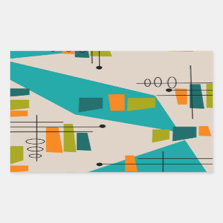 Mid-Century Modern Abstract #55 Rectangular Sticker