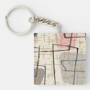 Mid Century Modern Abstract Acrylic Keychain