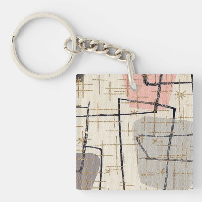 Mid Century Modern Abstract Acrylic Keychain (Front)