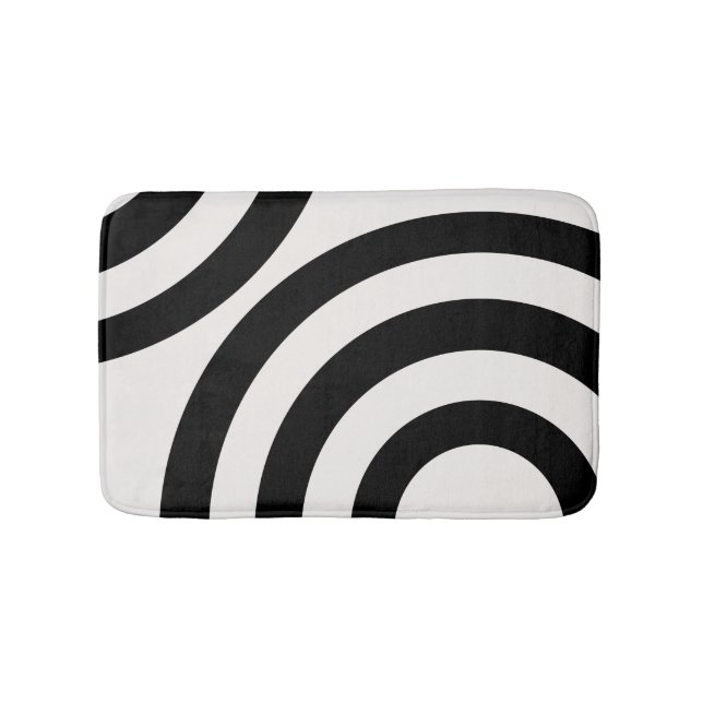 Mid Century Modern Abstract Arches Black And White Bath Mat (Front)