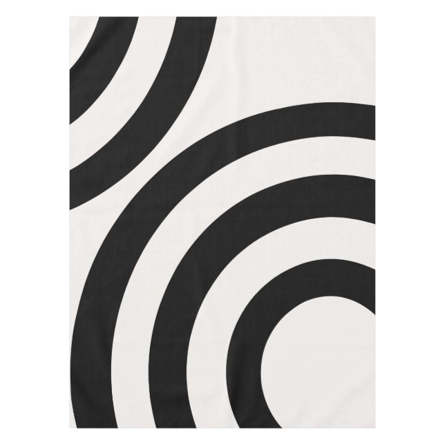 Mid Century Modern Abstract Arches Black And White Tablecloth (Front)