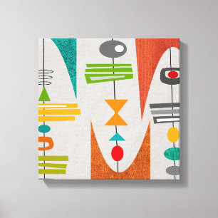 Mid Century Modern Abstract Art Canvas Print