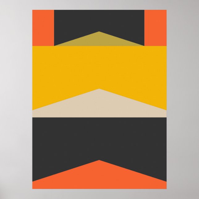 Mid Century Modern Abstract Art Geometric Shapes Poster (Front)