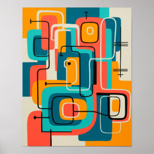 Mid Century Modern Abstract Art Poster
