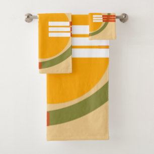 Mid-Century Modern Abstract Bath Towel Set