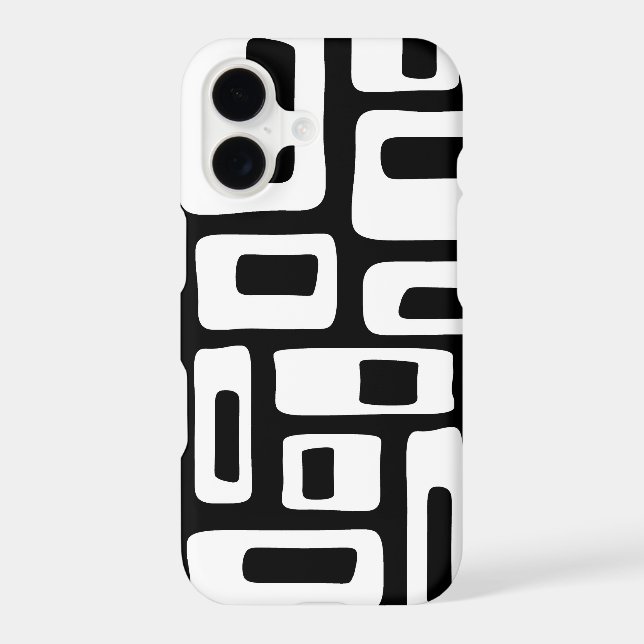 Mid Century Modern Abstract Black & White Pattern (Back)