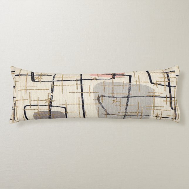 Mid Century Modern Abstract Body Pillow (Front)