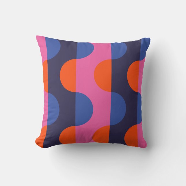 Mid-Century Modern Abstract Circle Pattern Cushion (Front)
