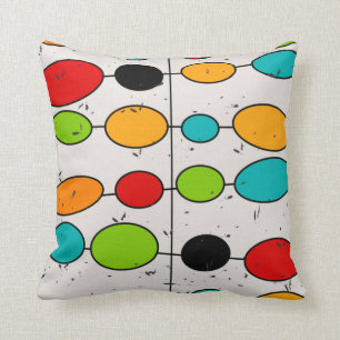 Mid-century Modern Abstract Colour Shapes Throw Pi Cushion