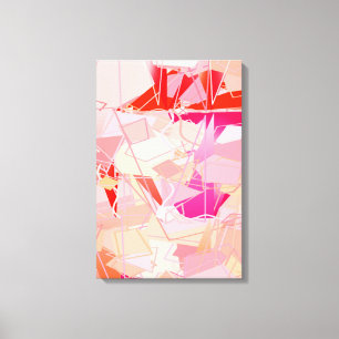 Mid-Century Modern Abstract, Coral Pink & Fuchsia Canvas Print