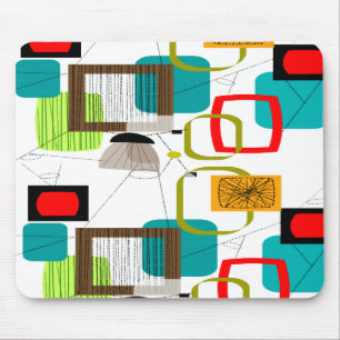 Mid-Century Modern Abstract Design Mouse Mat