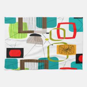 Mid-Century Modern Abstract Design Tea Towel