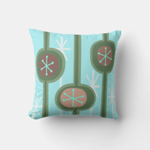 Mid Century Modern Abstract Flowers (Spring) Cushion