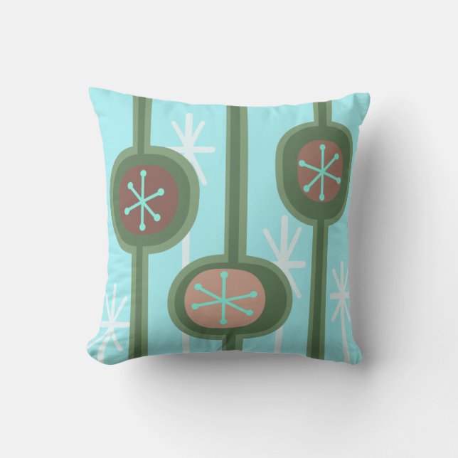 Mid Century Modern Abstract Flowers (Spring) Cushion (Front)