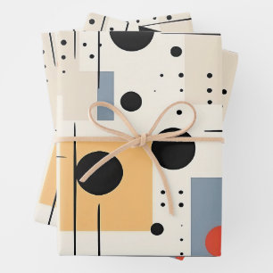 Mid Century Modern Abstract Geometric Art Wrapping Paper Sheet