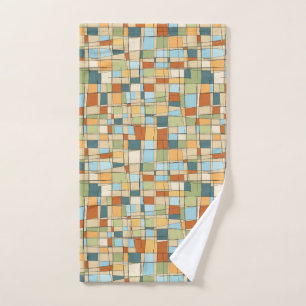 Mid-Century Modern Abstract Geometric Hand Towel –
