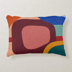 Mid-Century Modern Abstract Geometric Pattern Decorative Cushion
