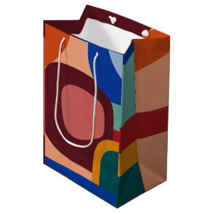 Mid-Century Modern Abstract Geometric Pattern Medium Gift Bag