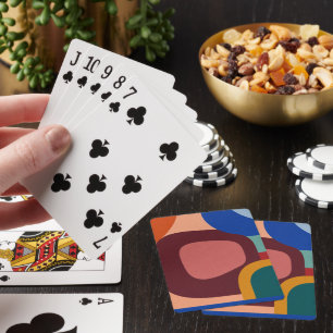 Mid-Century Modern Abstract Geometric Pattern Playing Cards