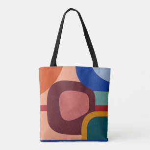 Mid-Century Modern Abstract Geometric Pattern Tote Bag