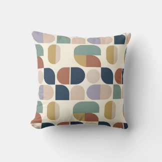 Mid-Century Modern Abstract Geometric Shapes Cushion