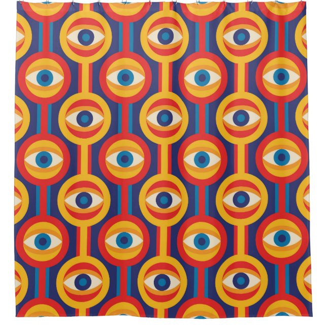 Mid-century modern: abstract geometric. shower curtain (Front)