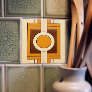 Mid-Century Modern Abstract Geometric Symmetry Tile