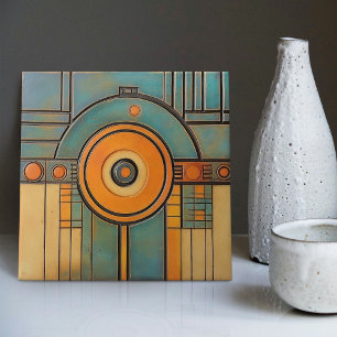 Mid-Century Modern Abstract Geometric Symmetry Tile