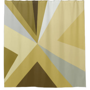 Mid Century Modern Abstract Gold Shower Curtain