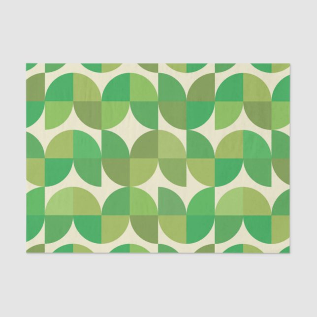 Mid Century Modern Abstract Green Pattern  Tissue Paper (Front)