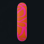Mid Century Modern Abstract Lines Orange And Pink Skateboard<br><div class="desc">Abstract brushstrokes - abstract shapes in burnt orange and hot pink.</div>
