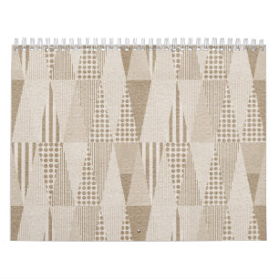 Mid Century Modern Abstract Neutral Print Calendar