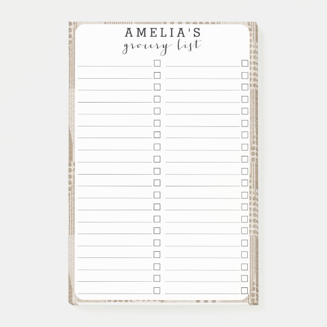 Mid Century Modern Abstract Neutral Print Post-it Notes (Front)