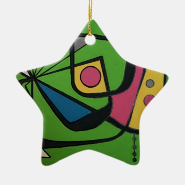 'Mid Century Modern Abstract num 4' on a Ceramic Tree Decoration (Front)