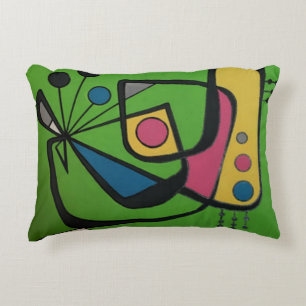 'Mid Century Modern Abstract num 4' on a Decorative Cushion