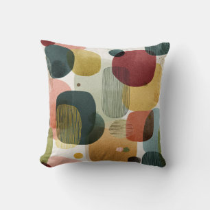 Mid-Century Modern Abstract Organic Throw Pillow