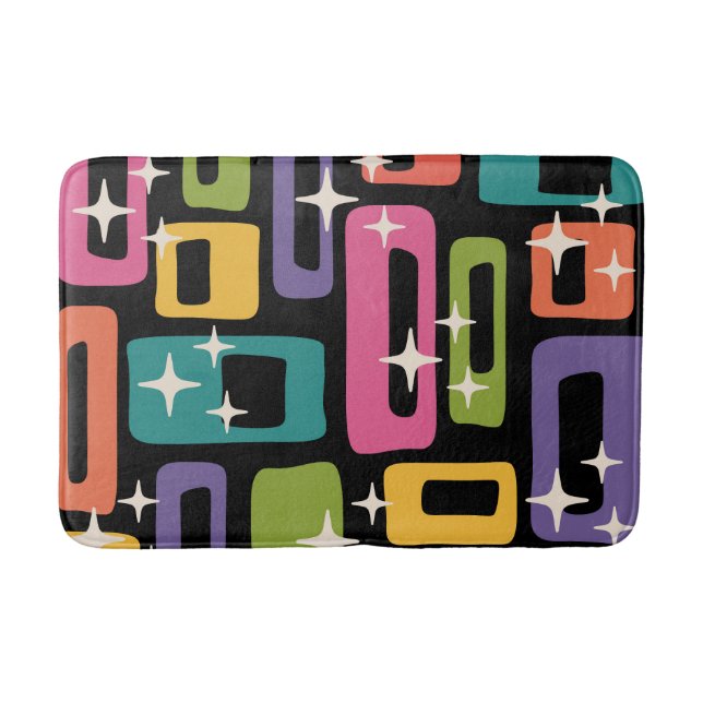 Mid Century Modern Abstract Pattern Bath Mat (Front)