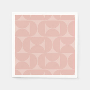 Mid Century Modern Abstract Pattern Blush Pink Napkin