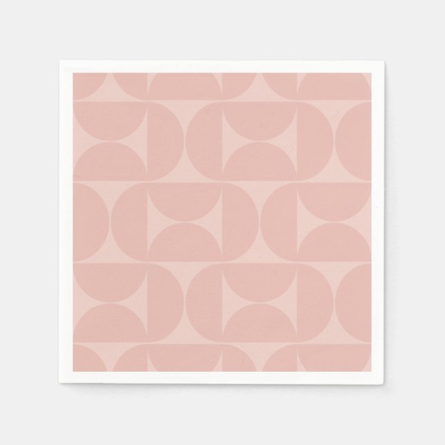 Mid Century Modern Abstract Pattern Blush Pink Napkin (Front)