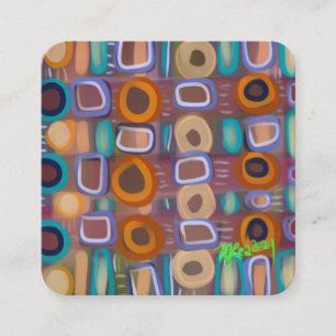 Mid Century Modern Abstract Pattern Creative Square Business Card