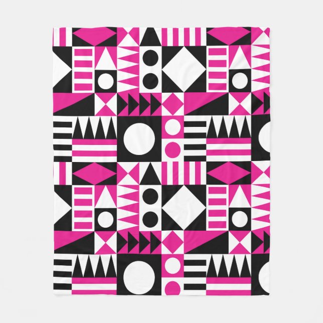 Mid-century modern abstract pattern. fleece blanket (Front)