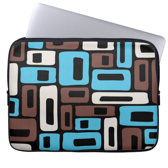 Mid Century Modern Abstract Pattern Laptop Sleeve (Front)